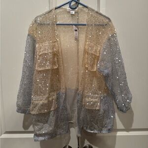 BNWT Sequin Jacket in Silver and Gold- All Size